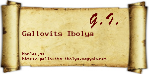 Gallovits Ibolya névjegykártya