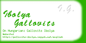 ibolya gallovits business card